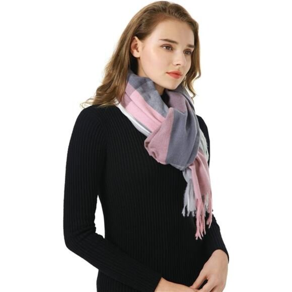 Scarf Wraps Pashminas Pashmina Shawls Warm Winter Long Large Plaid - Picture 2 of 6